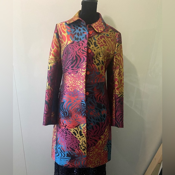 Anne Klein jacket, perfect jacquard silk, slender silhouetted, gift  no Tags !! - Picture 13 of 13